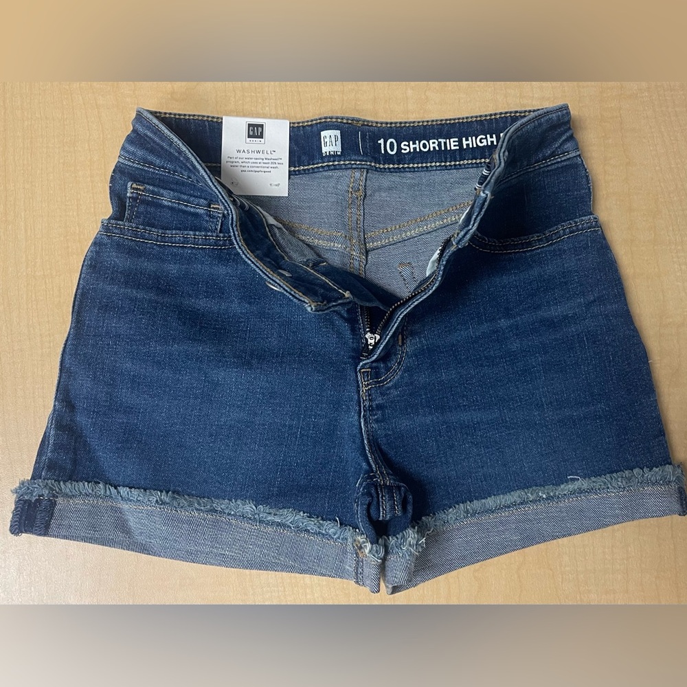 NWT Gap Girls Denim Jean Shorts Shortie High Rise size 10